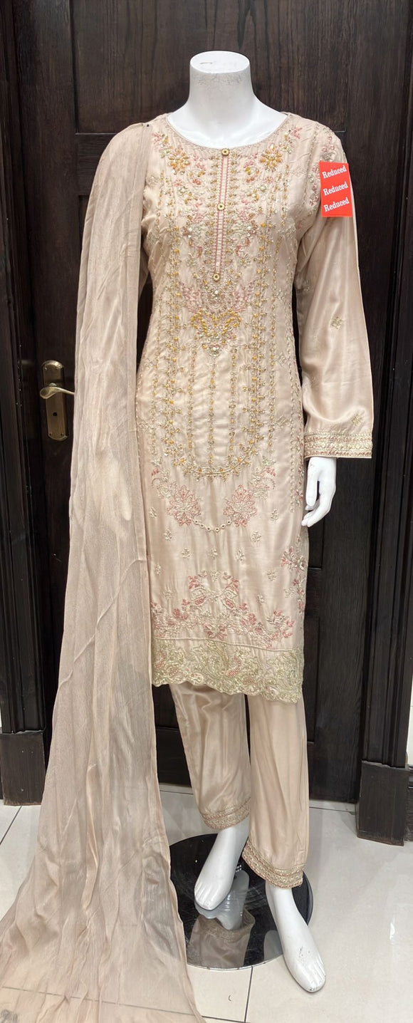 EMBROIDERED LINEN 3 PIECE SUIT 69B