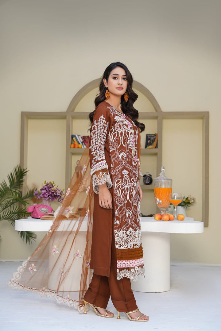 1163D - Embroidered Linen 3 Piece suit