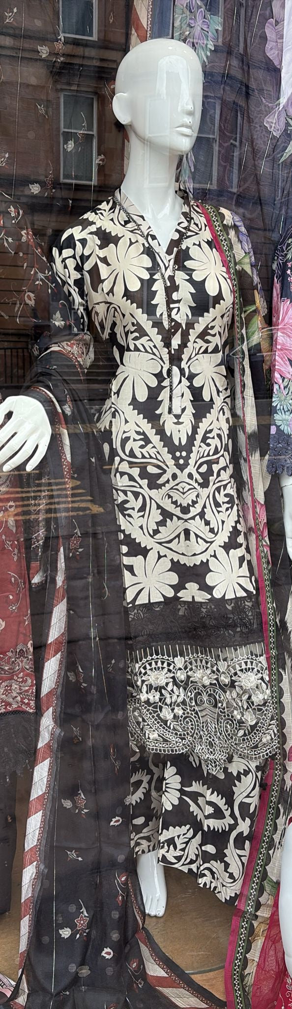 MP04 - Maria B inspired Embroidered Cotton 3pc suit