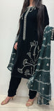 GREEN EMBROIDERED VELVET 3 PIECE SUIT NV38