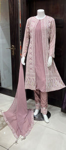 EMBROIDERED GEORGETTE 3 PIECE SUIT 0178B