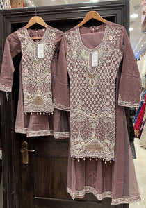 GIRLS EMBROIDERED SHARARA DRESS K644D