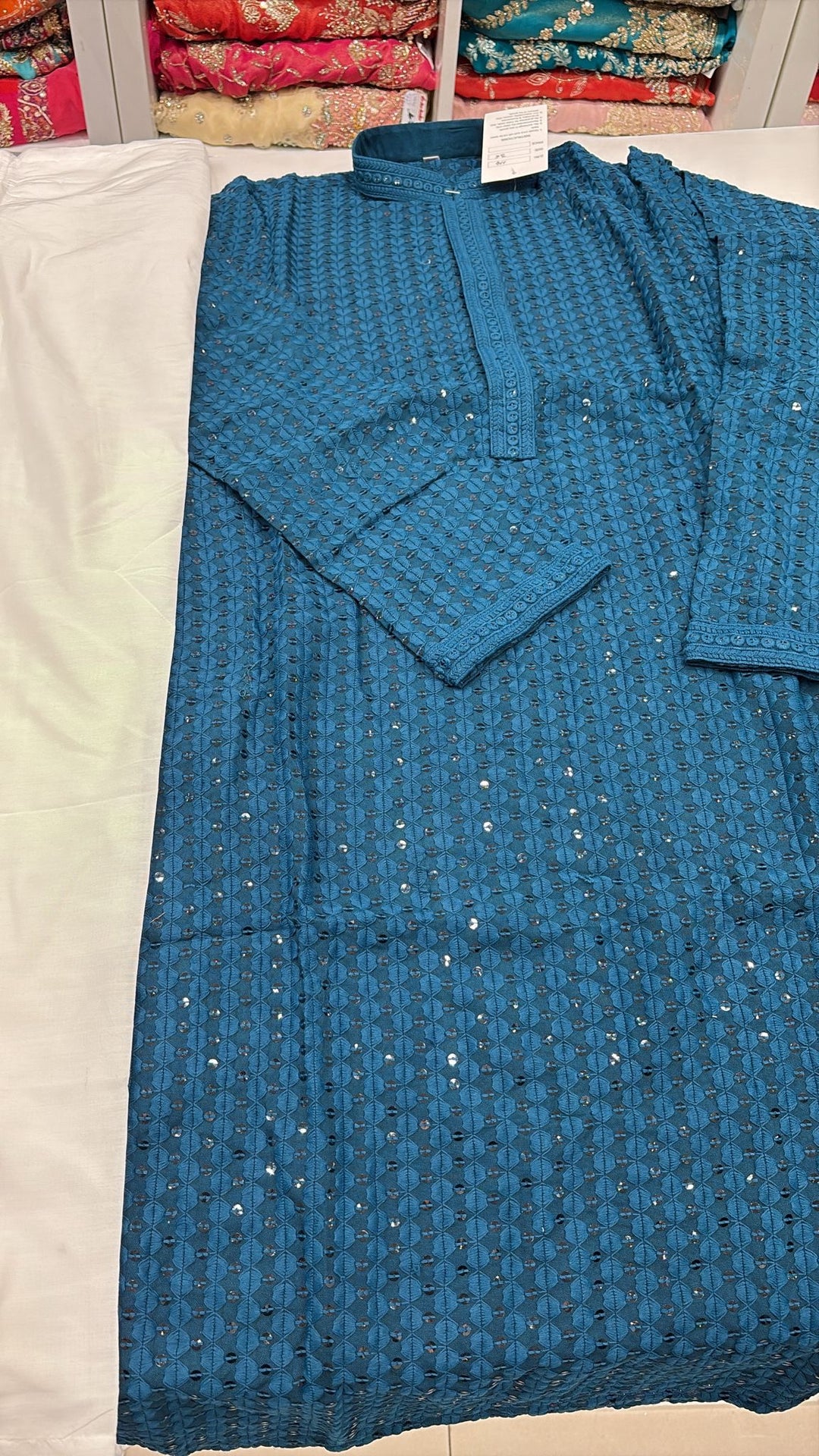 CK707 - Teal Chikankari Set for Boys and Men