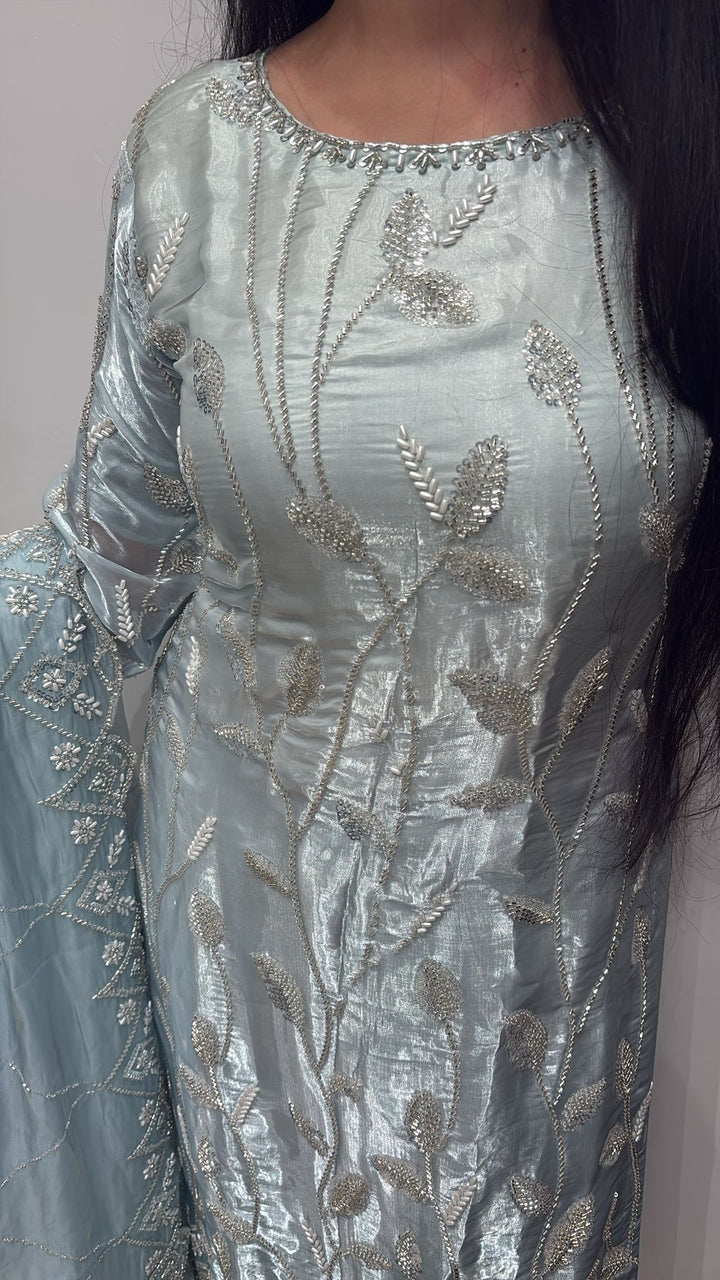 390B - EMBROIDERED & EMBELLISHED SILK SUIT