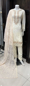 EMBROIDERED CHIFFON 3 PIECE SUIT 425B