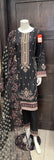 BLACK EMBROIDERED LINEN 3 PIECE SUIT 70D