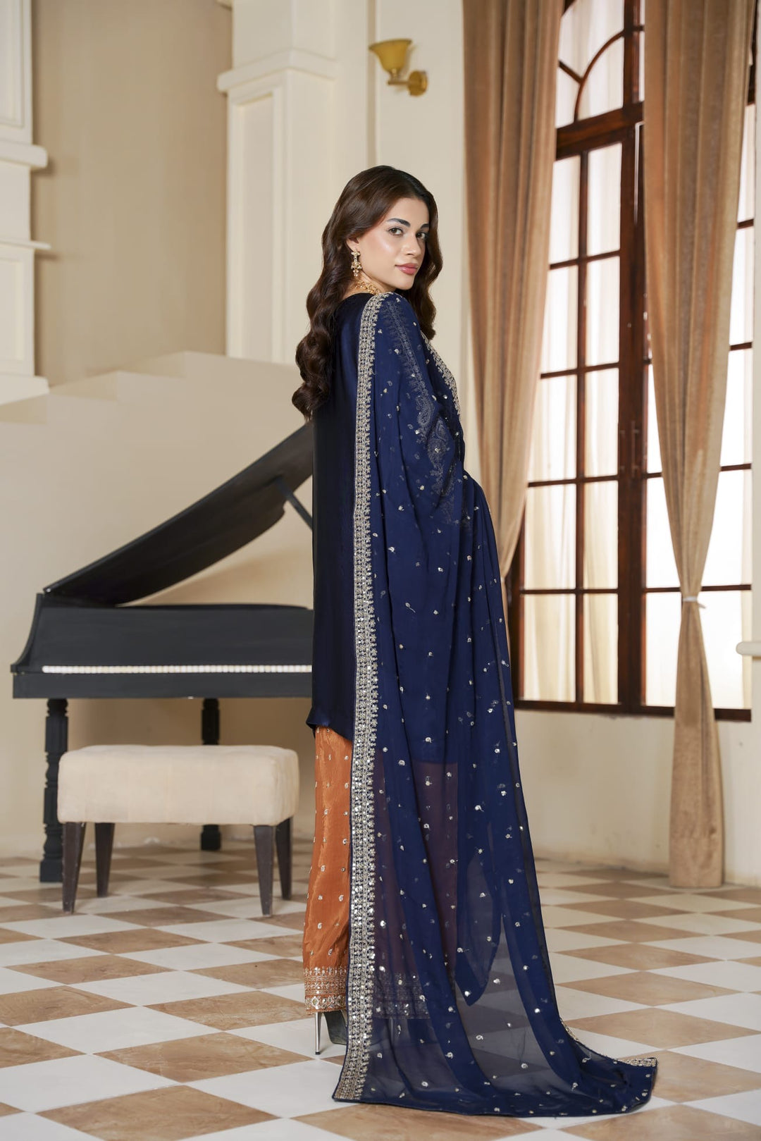 333D - Embroidered Shamoz Silk 3 Piece Suit