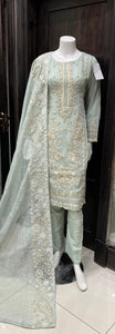 EMBROIDERED MASOORI COTTON SOFT NET 3 PIECE SUIT 422B