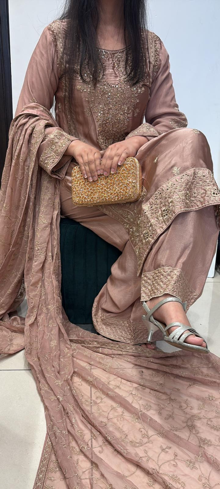 AG22d- EMBROIDERED SILK 3 PIECE SUIT