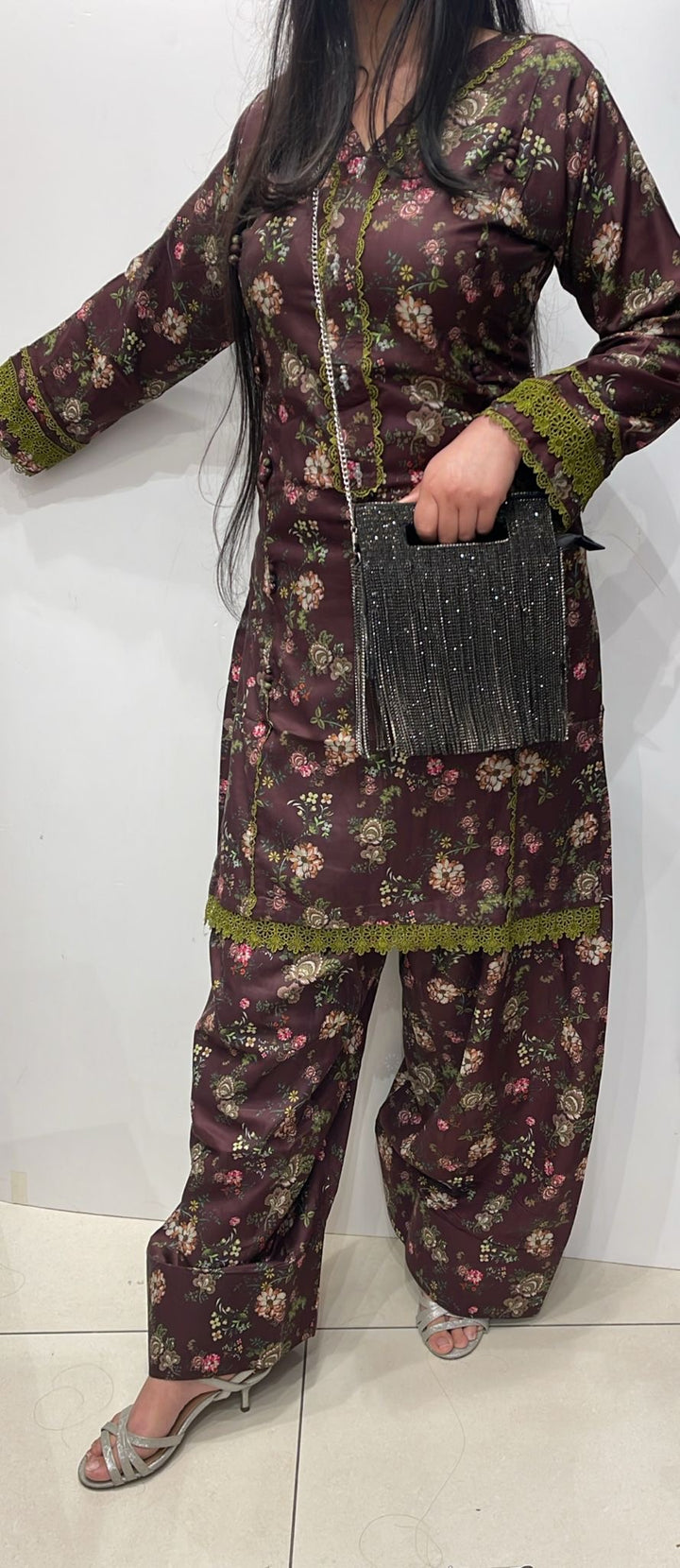 FTO3 - COTTON PRINT FARSHI SHALWAR 2 PIECE SUIT