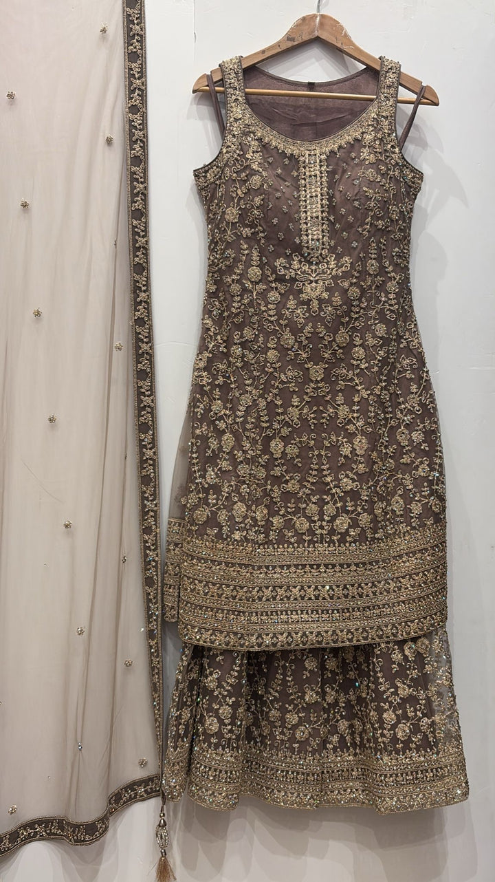 70012a- EMBROIDERED & EMBELLISHED SHARARA SUIT