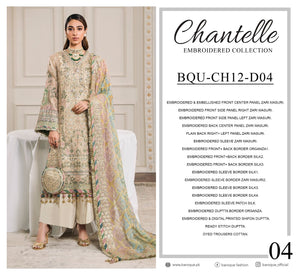 CHANTELLE EMBROIDERED UNSTITCHED SUIT BQU-CH12-D04