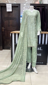 EMBROIDERED SILK 3 PIECE SUIT NA14