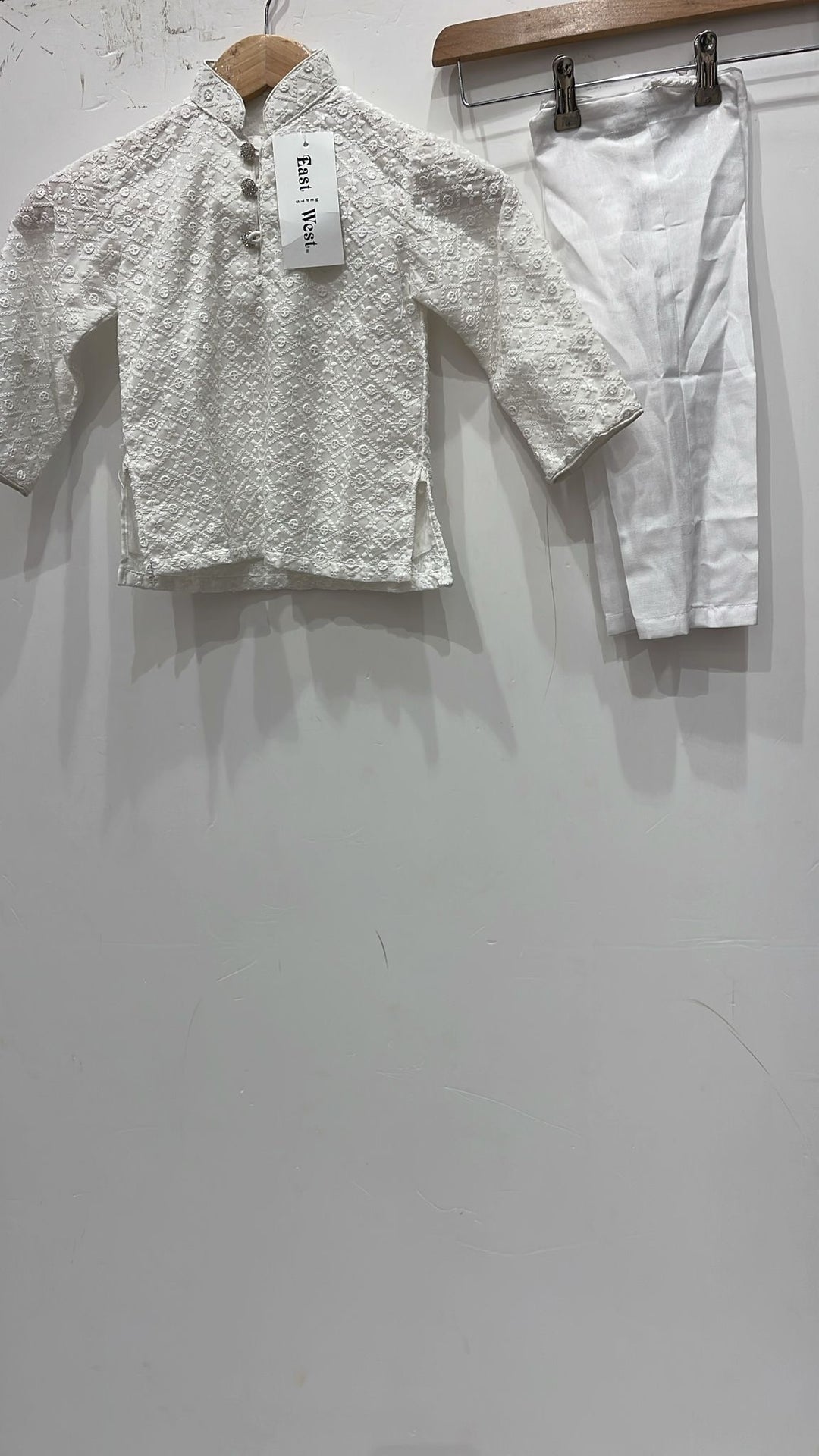 CK751D  - White Chikankari Set for Boys and Men