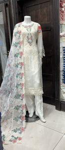 EMBROIDERED CHIFFON 3 PIECE SUIT 228B