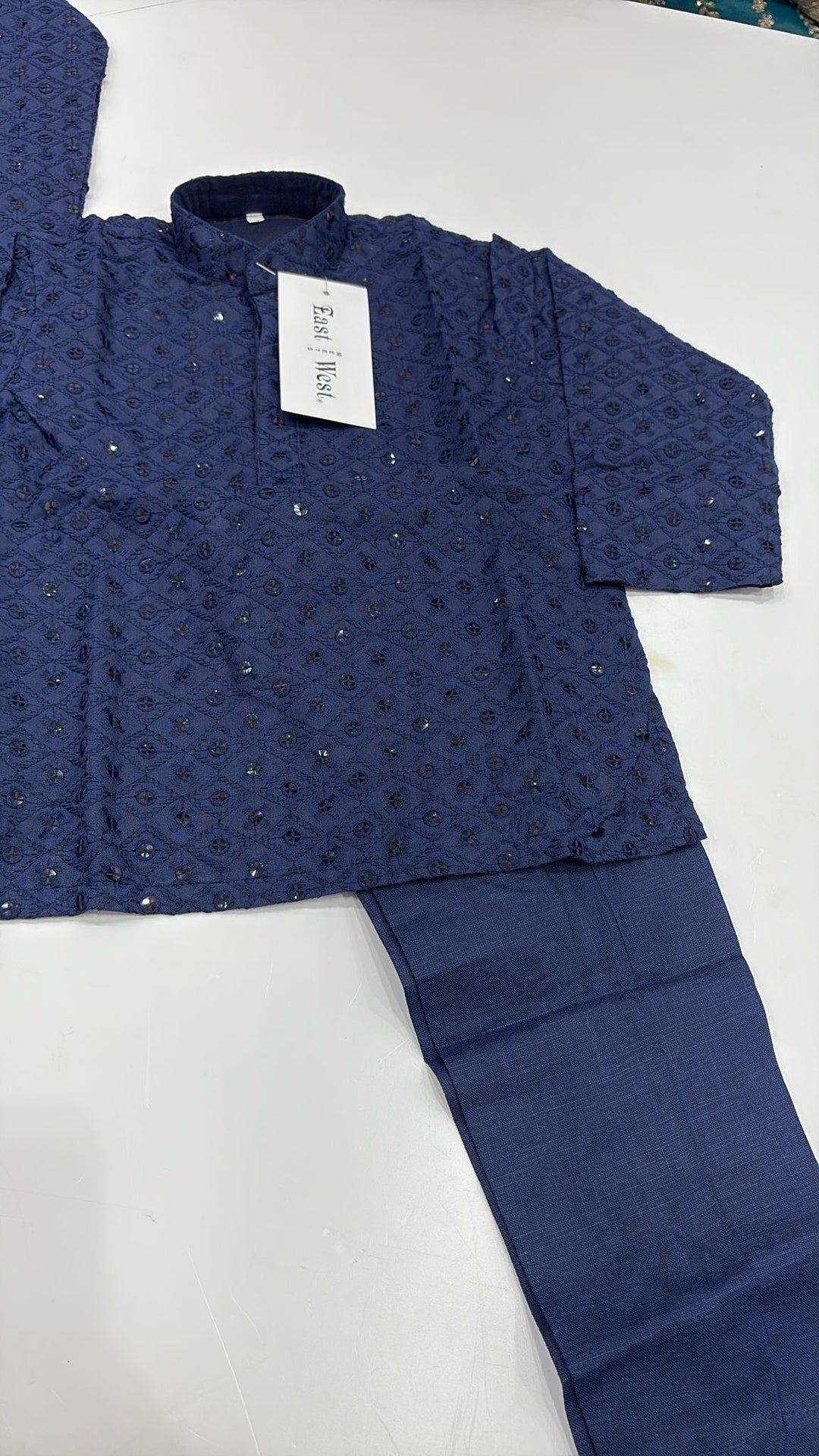 CK732 - Blue Chikankari Set for Boys and Men