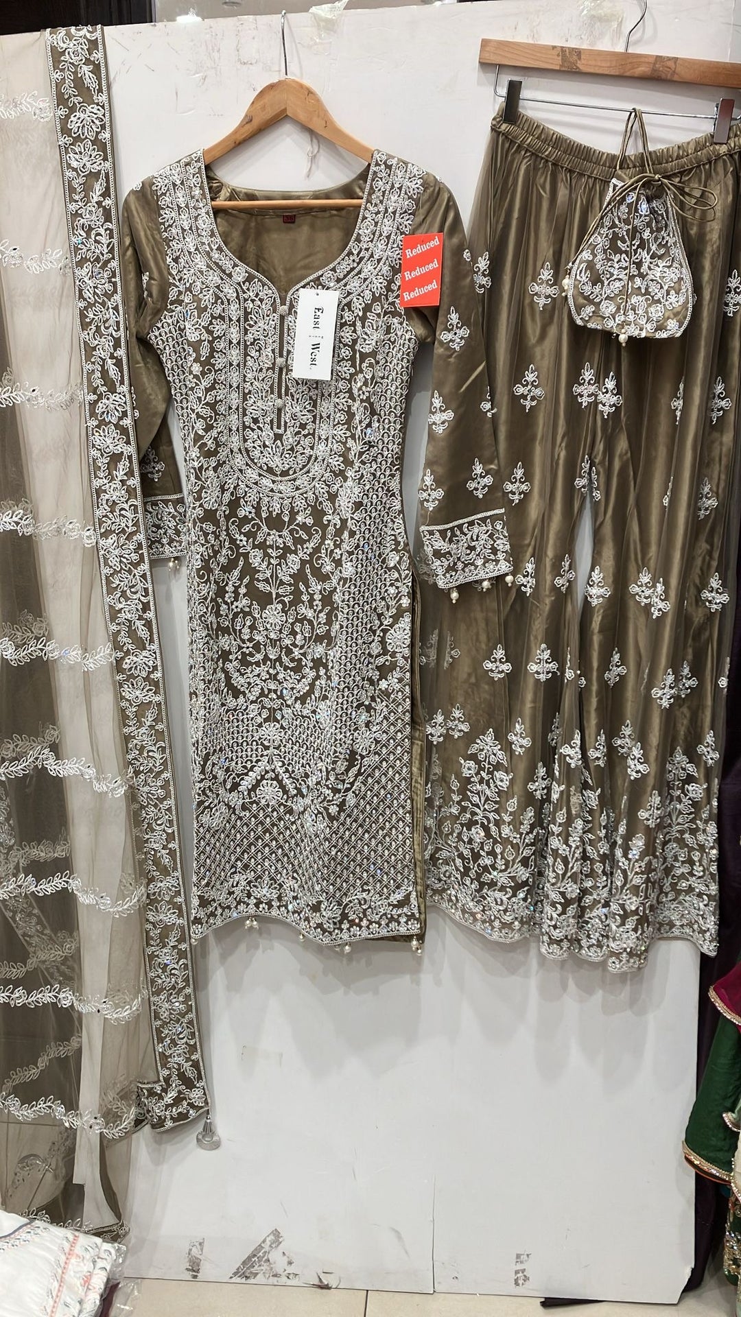 178B - FAWN EMBROIDERED & EMBELLISHED NET SUIT