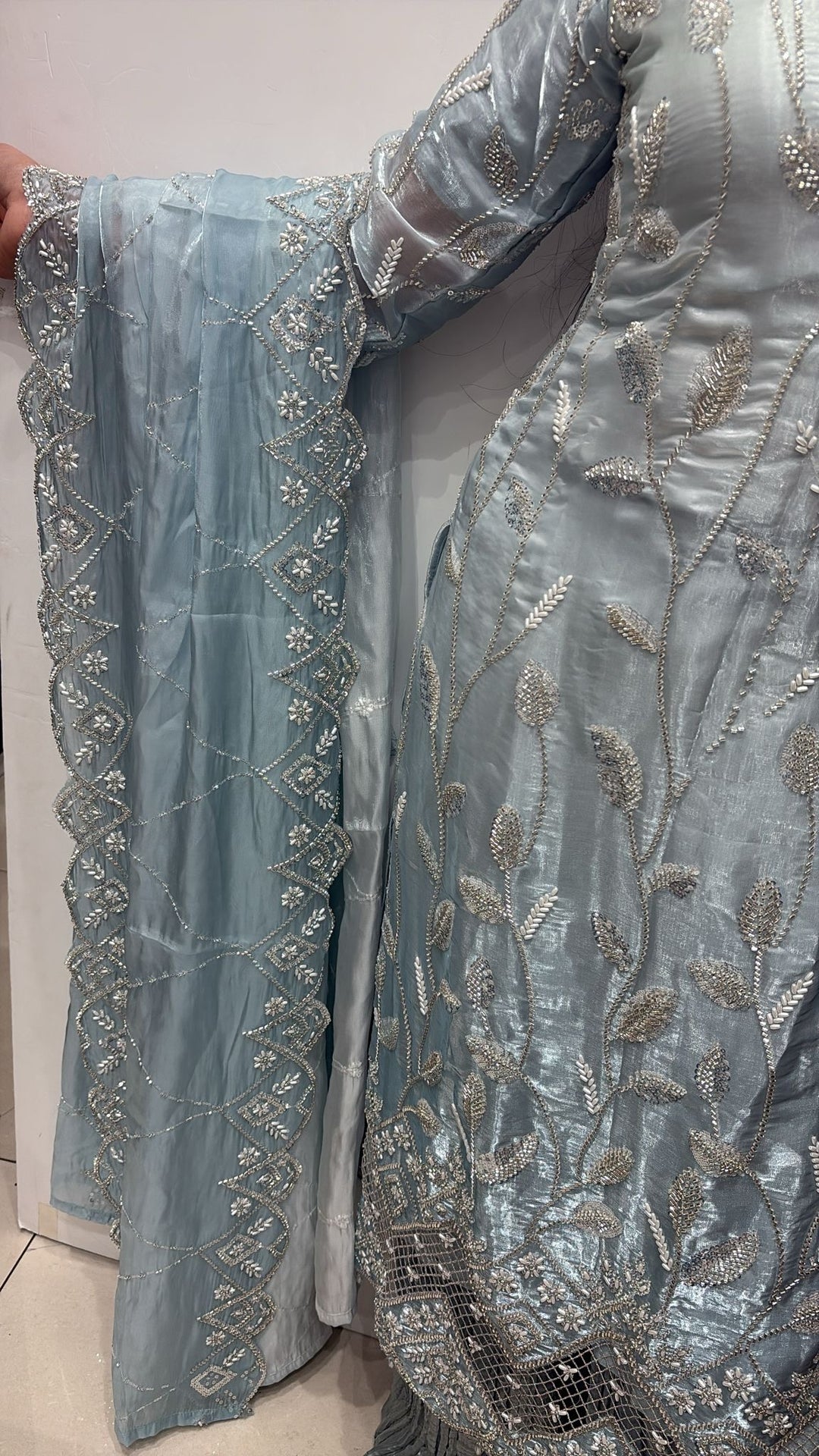 390B - EMBROIDERED & EMBELLISHED SILK SUIT
