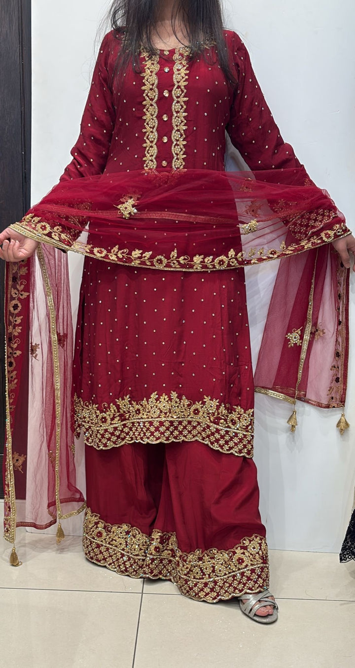 0142H- GEORGETTE FARSHI PALAZZO SUIT