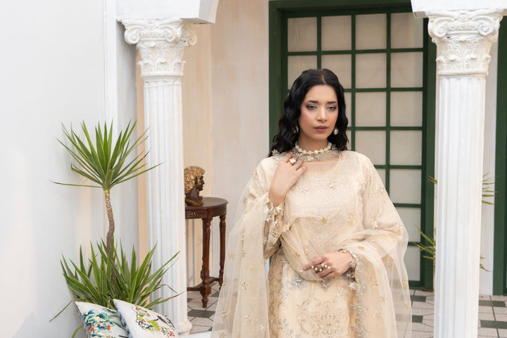 1149C - Light Beige Embroidered Linen 3 Piece suit