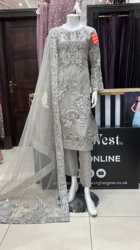 EMBROIDERED 3 PIECE SUIT NET 429A