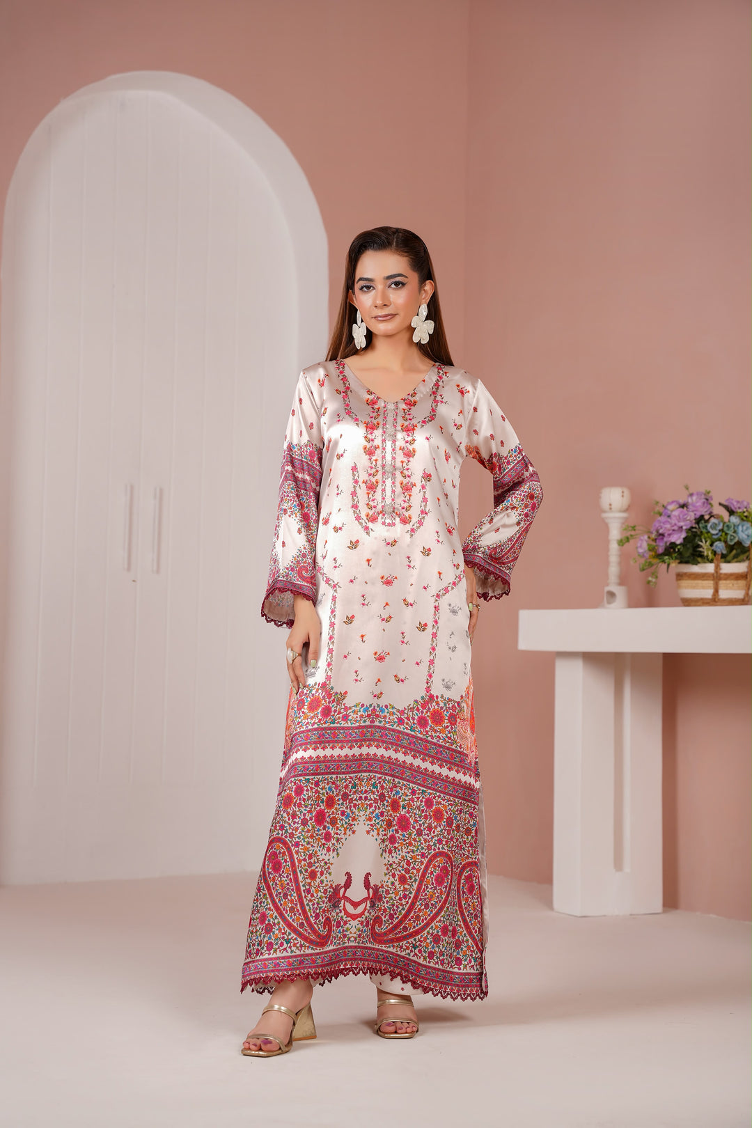 ZS07 - Elegant Silk 2-Piece co-ord Pakistani Suit