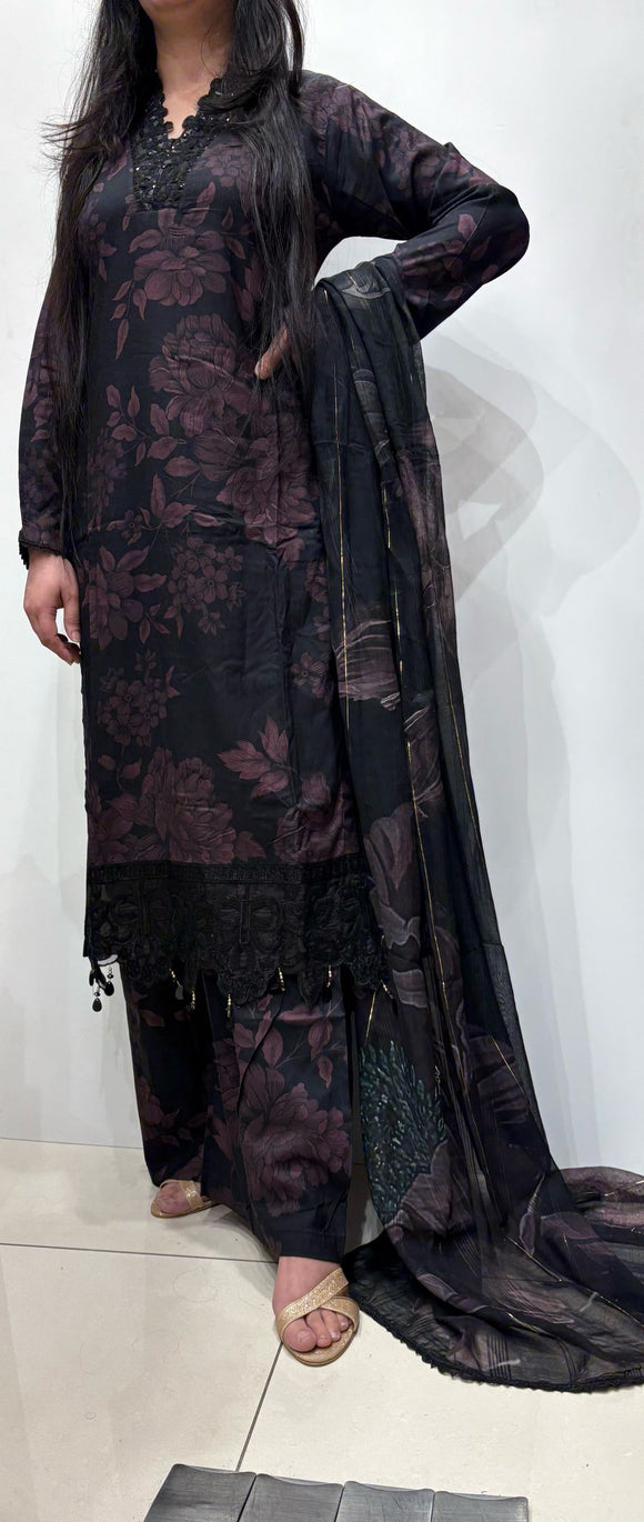 IZNIK INSPIRED DHANAK PRINT 3 PIECE SUIT ZD13