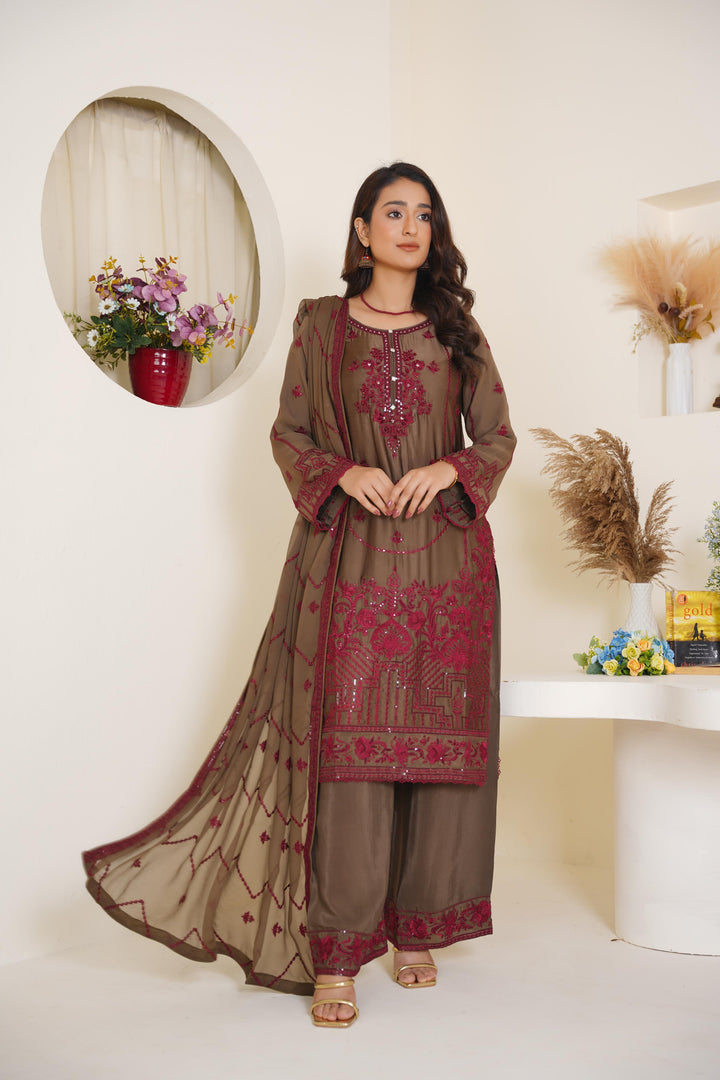 EMBROIDERED SILK 3 PIECE SUIT AG15d