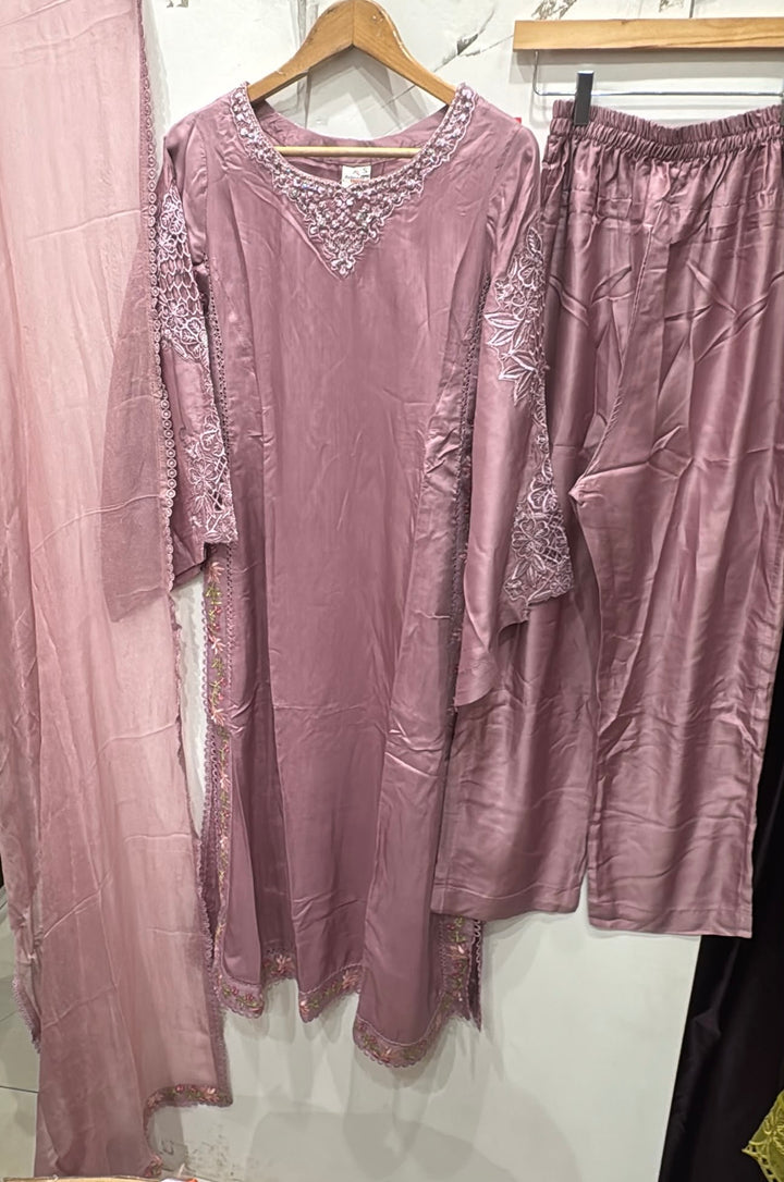 1123C - Embroidered Viscose Pakistani Suit with Chiffon Dupatta - East meets west clothing 