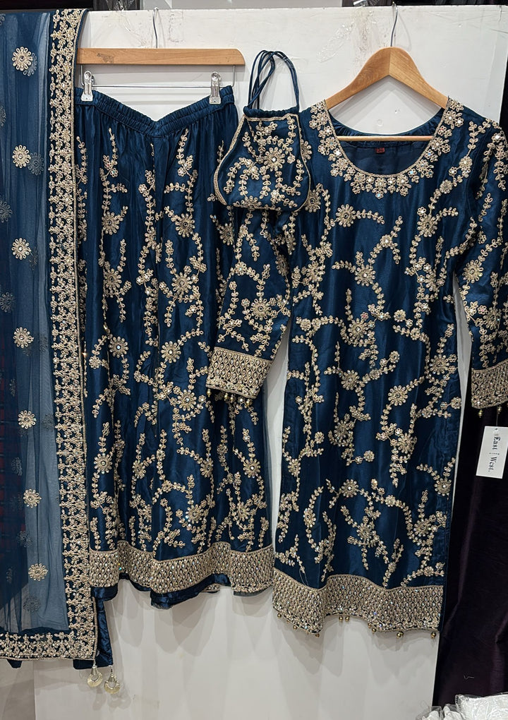 0171E- EMBROIDERED & EMBELLISHED NET SUIT