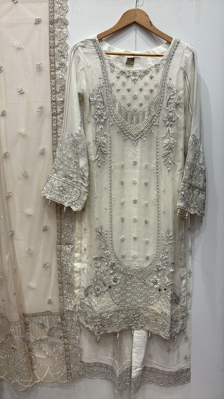 325D- Embroidered Chiffon 3 Piece Suit