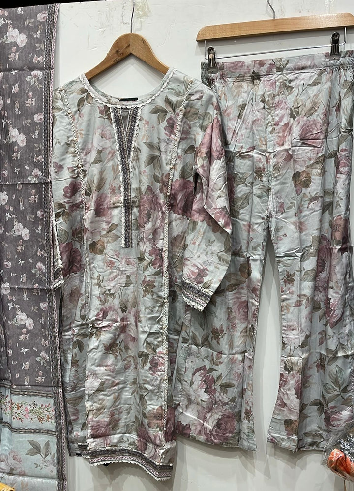 BL06- LINEN PRINT 3 PIECE SUIT