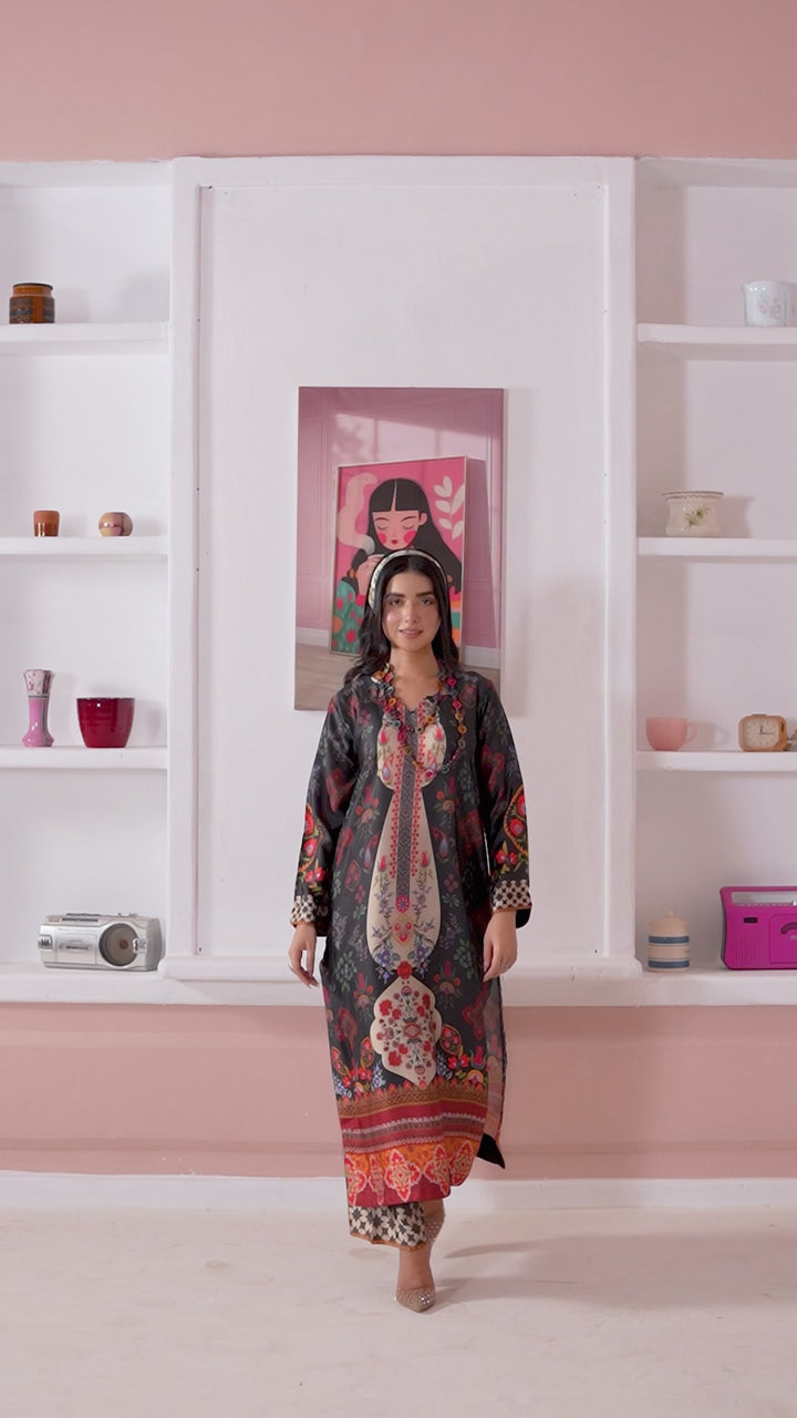CS08 - Elegant Silk 2-Piece co-ord Pakistani Suit