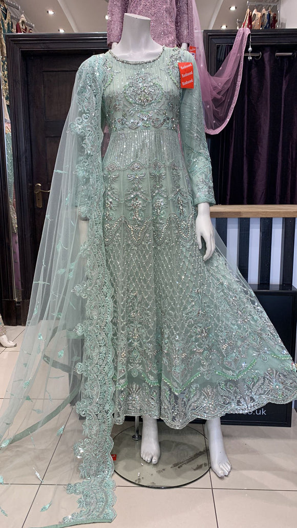 Embroidered & Embellished organza 3pc suit 365D