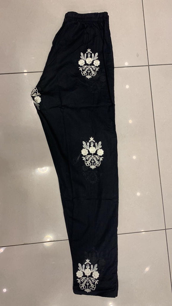 Black Embroidered trousers TS213