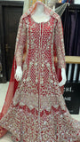 Heavily Hand Embroidered and Embellished Bridal dress with long back trail MTO B0017