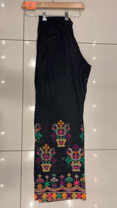 Black Embroidered trousers TS214