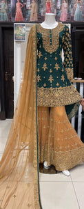 Heavy Embroidered & Embellished net Sharara Outfit 99C