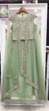 Kids green Embroidered and Embellished Lenhga outfit 1118C