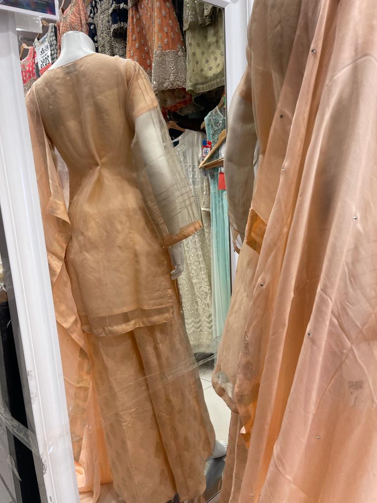 Embroidered & Embellished organza 3pc suit OR601