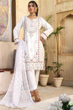 White Embroidered Linen 3 piece suit 51C