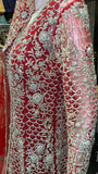 Heavily Hand Embroidered and Embellished Bridal dress with long back trail MTO B0017