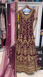 Embroidered & Embellished net long dress 108c
