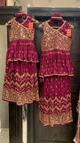 Girls Plum Embroidered & Embellished Lenhga dress K615A