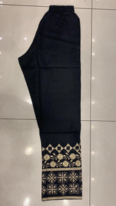 Black Embroidered trousers TS209