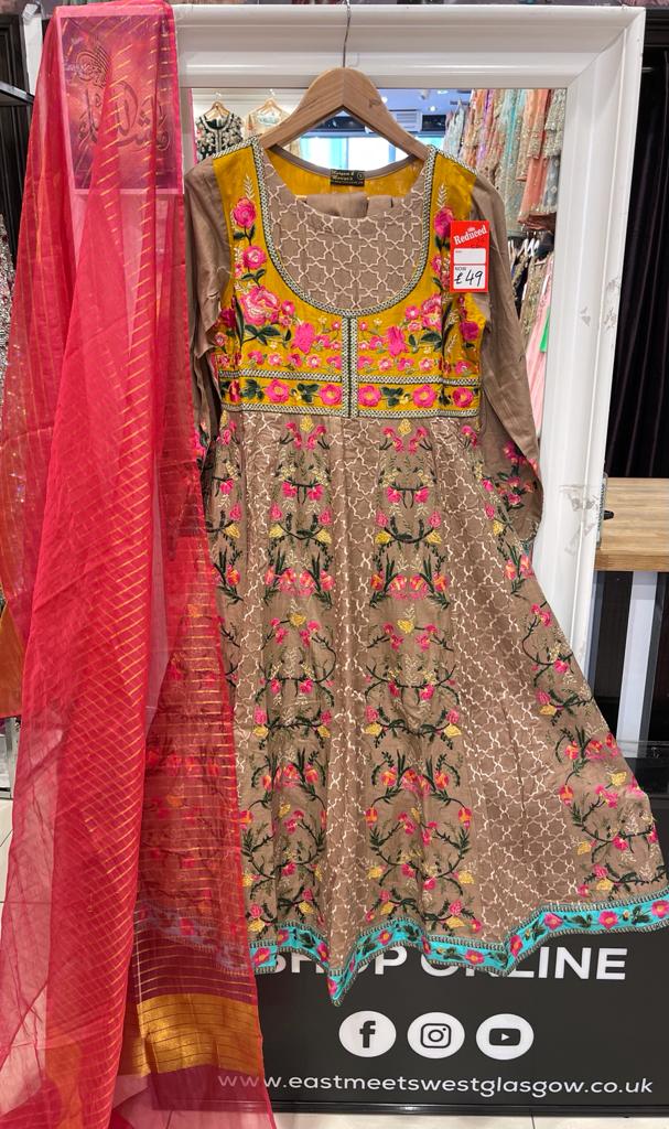 Embroidered & Embellished frock style 3pc suit JC02