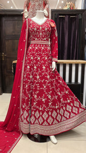 Heavy Embroidered & Embellished chiffon long dress 2085C