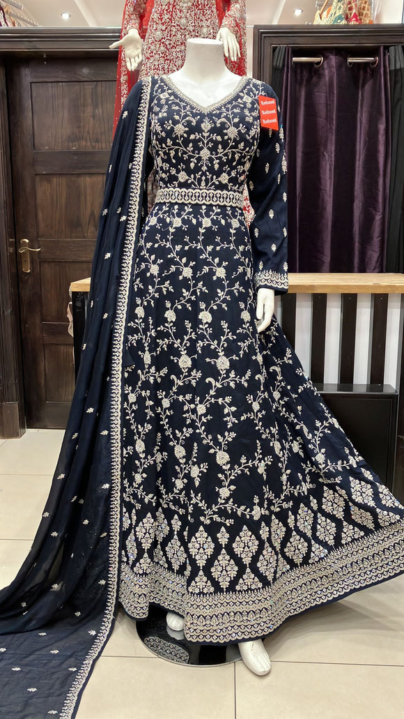 Heavy Embroidered & Embellished long dress 2085D