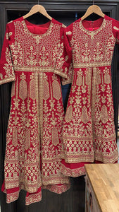 Girls Embroidered & Embroidered Lenhga dress k591D