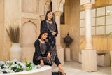 Black Embroidered cotton silk 3 piece suit 51A